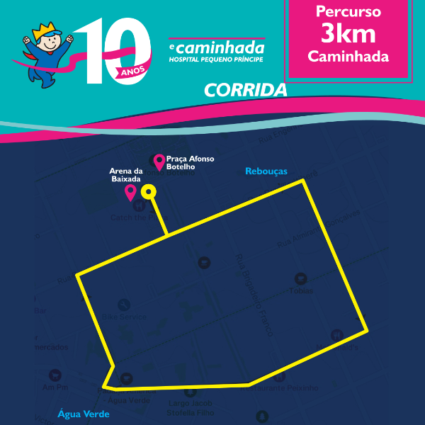 Mapa 01 de CORRIDA E CAMINHADA PEQUENO PRÍNCIPE