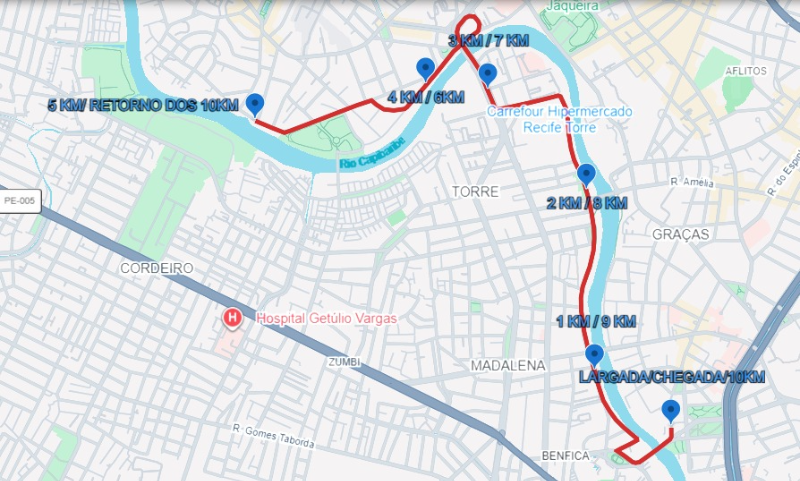 Mapa 02 de 4ª Corrida da Radiopatrulha  - 75 ANOS do BPRP