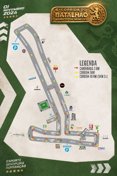 Mapa 01 de 6ª EDIÇÃO DA CORRIDA BATALHÃO BARRETO DE MENEZES