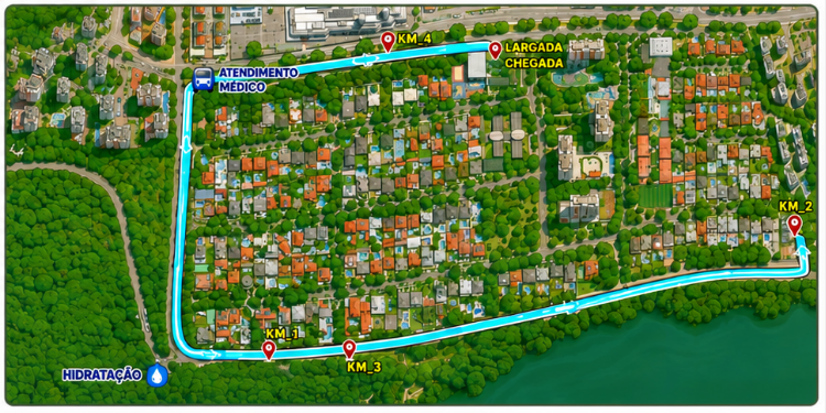 Mapa 01 de 1ª Corrida Santo Agostinho e Santa Rita