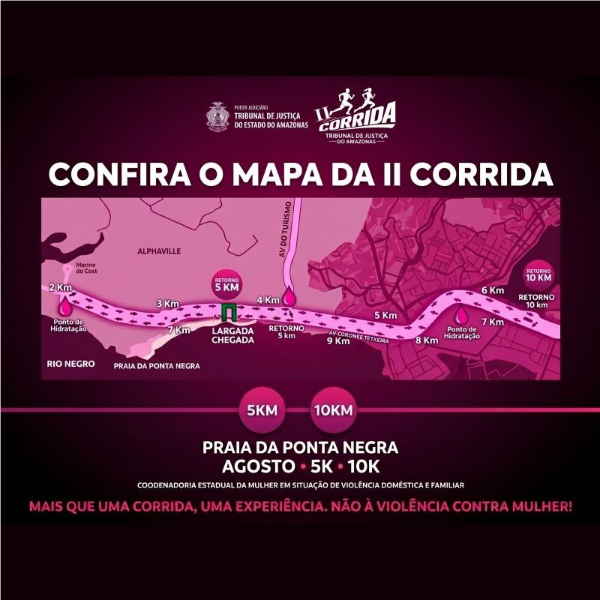 Mapa 01 de II CORRIDA DO TRIBUNAL DE JUSTIÇA DO AMAZONAS - 2026
