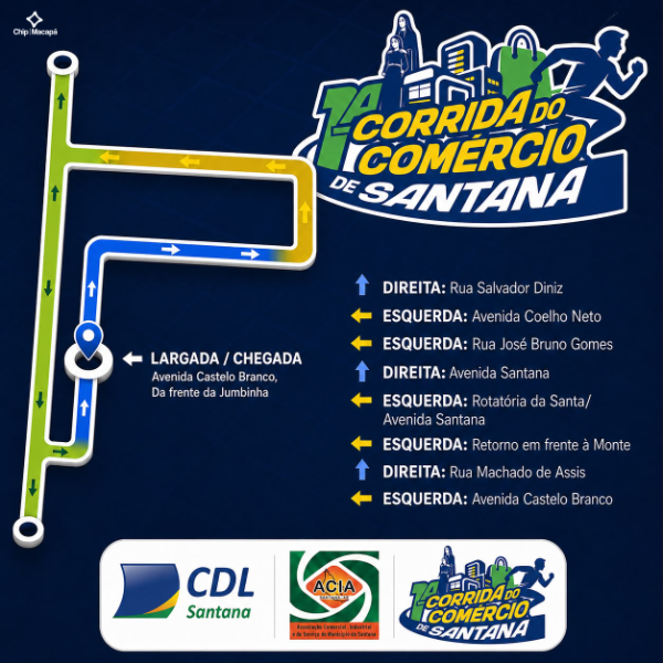 Mapa 01 de 1ª CORRIDA DO COMÉRCIO DE SANTANA 2026
